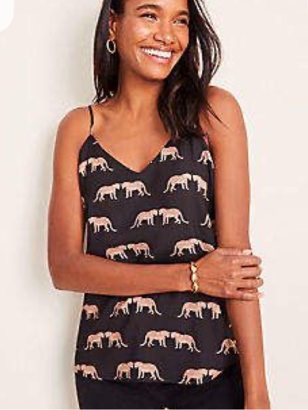 Ann Taylor Leopard Print Drapey Cami Top Size XL Black - Picture 8 of 8